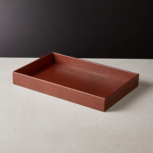 Cognac Leather Tray