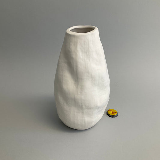 White Indented Vase